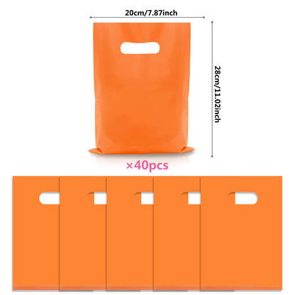 TOSPARTY 40PCS Orange Plastic Gift Bags Easter Candy Bag Die Cut Plastic Bags are Sturdy Party Assorted Easter Gift Bag