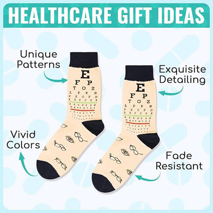HAPPYPOP Nurse Doctor Vet Tech Gifts - Ophthalmologist Cancer Gift, Drs Day Nurse Week Socks