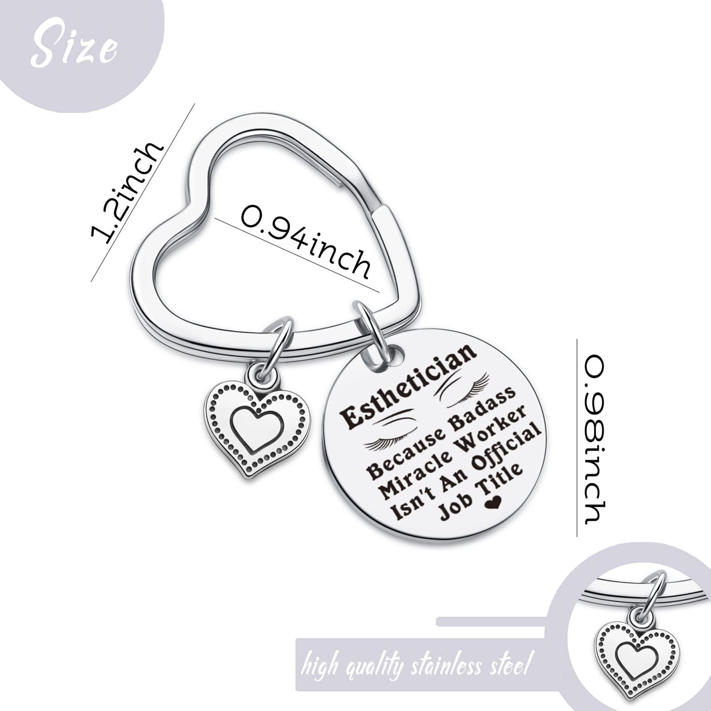 7RVZM Esthetician Thank You Gift Beautician Jewelry Esthetician Christmas Keychain BFF Gift