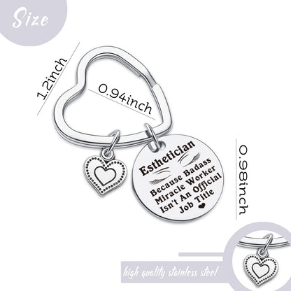 7RVZM Esthetician Thank You Gift Beautician Jewelry Esthetician Christmas Keychain BFF Gift
