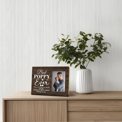 To Poppy Gifts Frame, Best Poppy Ever Gift, I'm as Lucky as Can Be for the Best Poppy Belongs to Me, Gift for Grandpa Poppy, Gift for Father's Day Christmas Birthday Valentines Day 8x10 Inch