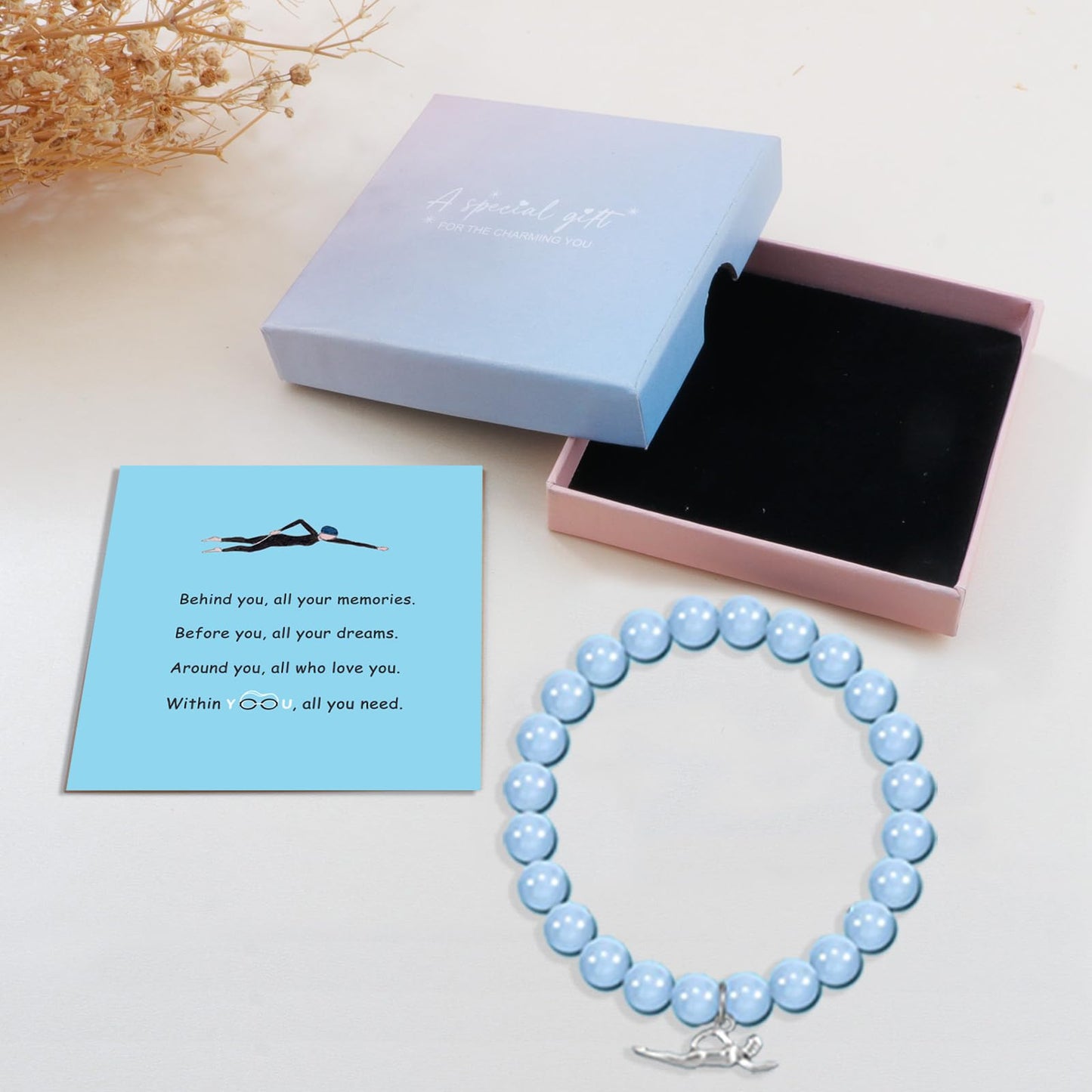 Swimming Lover Gift Swimmer Inspiration Gifts Swimmer Charm Bracelet Swimming Jewelry for Women Swimming Gift