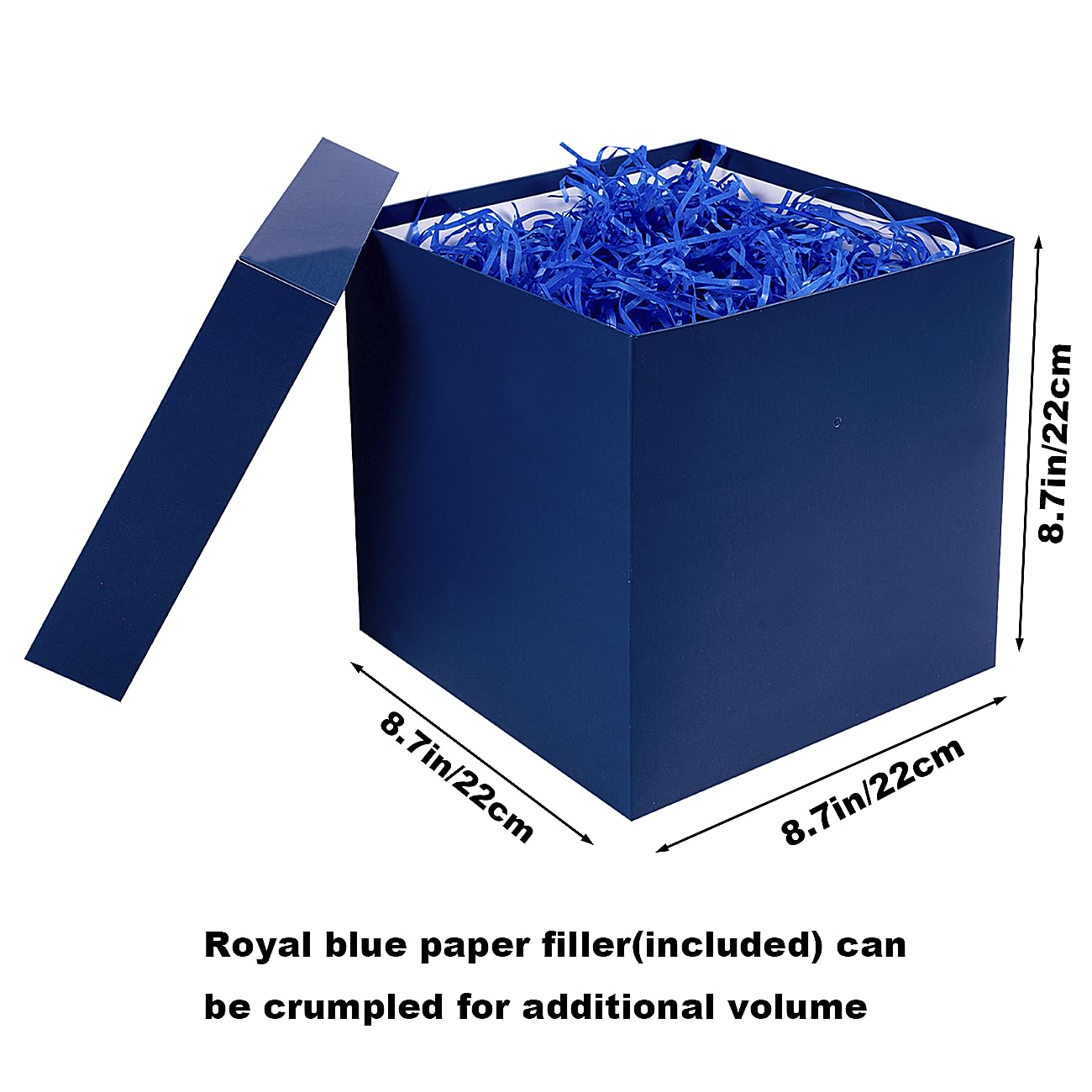 Elephant-package Medium Gift Box with Lids, Ribbon and Paper Filler, for Men Boys Birthday, Father's Day, Bridal Shower, Wedding, Baby Shower - Collapsible, 8.7", 1 Pack, Royal Blue