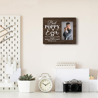 To Poppy Gifts Frame, Best Poppy Ever Gift, I'm as Lucky as Can Be for the Best Poppy Belongs to Me, Gift for Grandpa Poppy, Gift for Father's Day Christmas Birthday Valentines Day 8x10 Inch