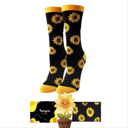 HAPPYPOP Plant Gifts - Stawberry Banana Pickle Cherry Sunflower Socks for Women