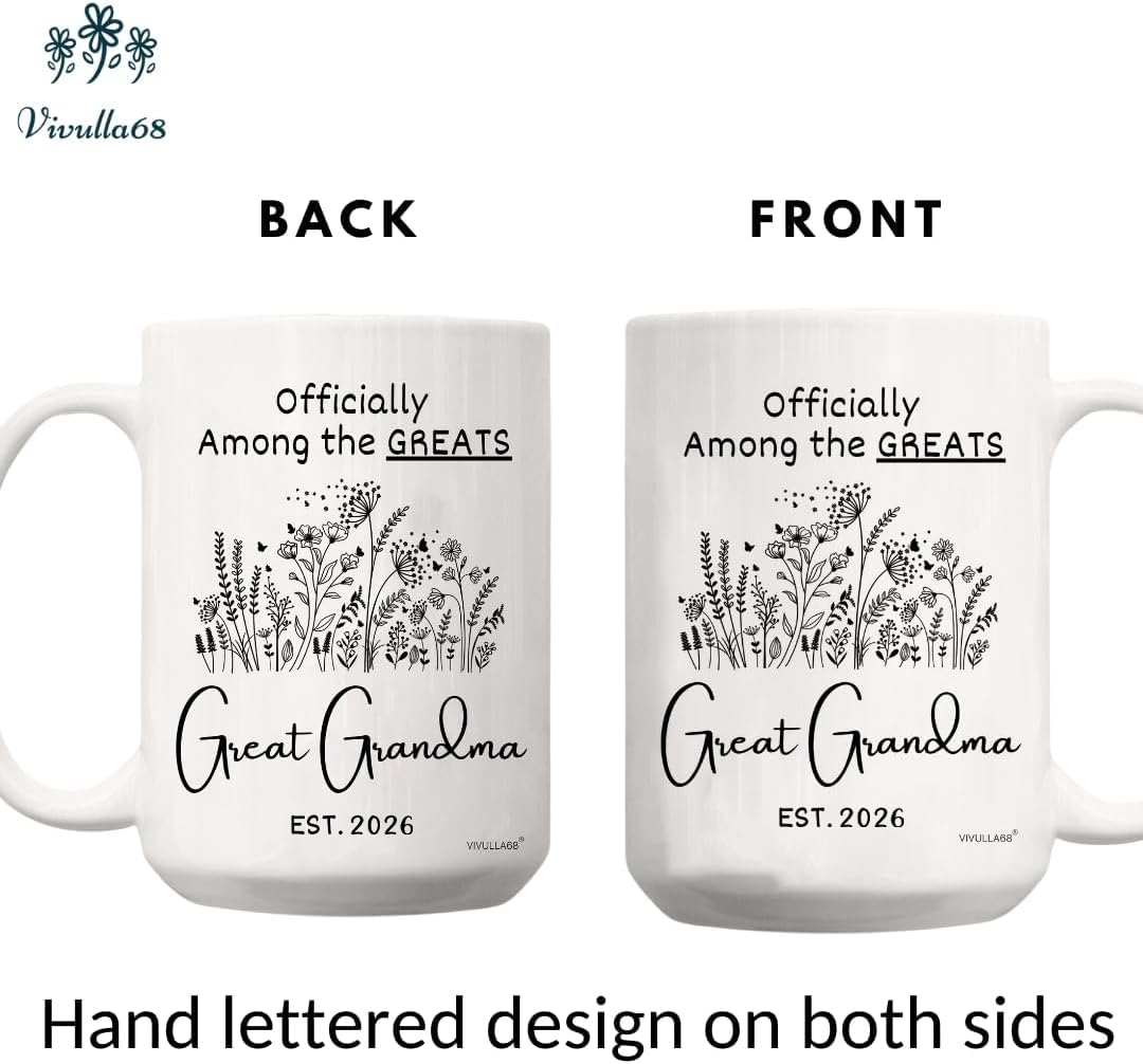 Vivulla68 Mothers Day Gifts for Great Grandmother Great Grandma Coffee Mug, Pregnancy Announcement Cup 2026, You’re Going to Be Great Grandparents Reveal Idea