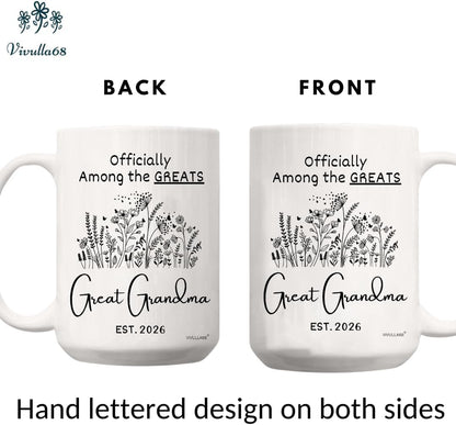 Vivulla68 Mothers Day Gifts for Great Grandmother Great Grandma Coffee Mug, Pregnancy Announcement Cup 2026, You’re Going to Be Great Grandparents Reveal Idea