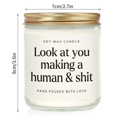 Funny New Mom Gifts, Handmade Scented Lavender Candle for New Mom After Birth, Postpartum Gift for Moms, First Time Moms Mothers Day Gift, Soy Wax Candle, 7 Oz