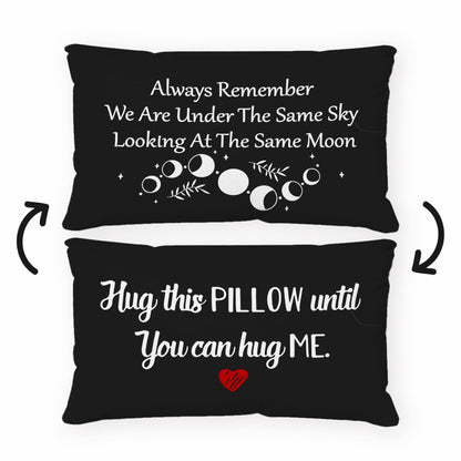Long Distance Relationship Gifts Always Remember We are Under The Same Sky Reversible Decor Throw Pillow Case Decor for Home Bedroom,12''x20''Black Pillow case,Gift for Boyfriend,Girlfri (black-3)