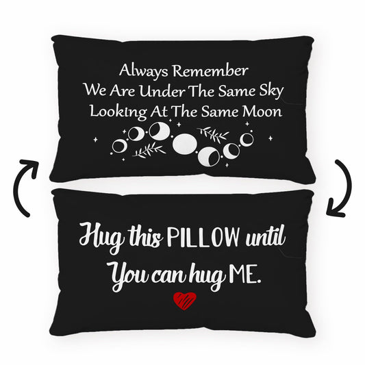 Long Distance Relationship Gifts Always Remember We are Under The Same Sky Reversible Decor Throw Pillow Case Decor for Home Bedroom,12''x20''Black Pillow case,Gift for Boyfriend,Girlfri (black-3)