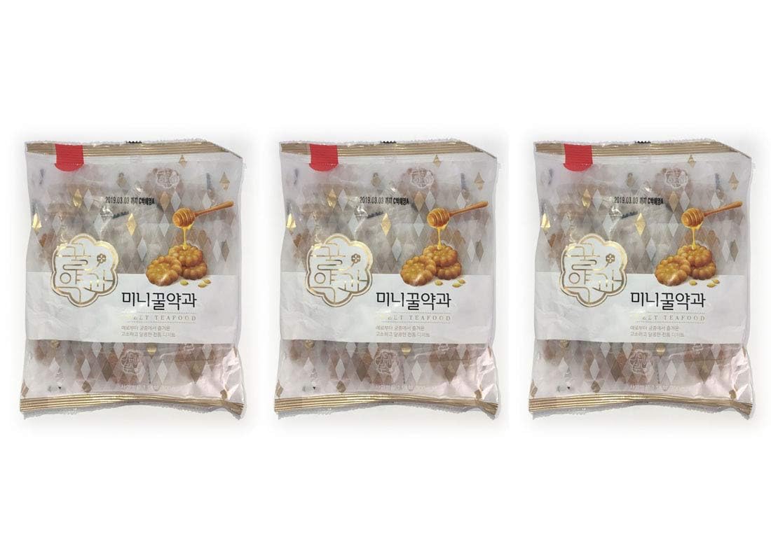 Korean Traditional Sweet Mini honey Yak Gwa Cookies 200 g x 3 Pack (total 600g)