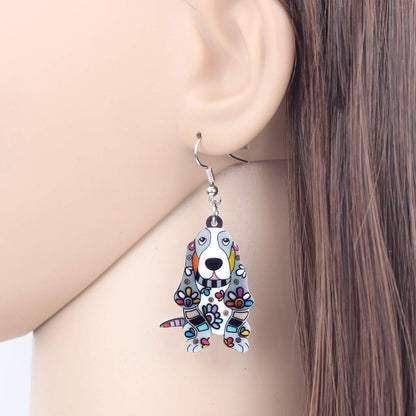 DOWAY Acrylic Dog Earrings Dangle Drop Fashion Pet Jewelry for Women Charm Gift
