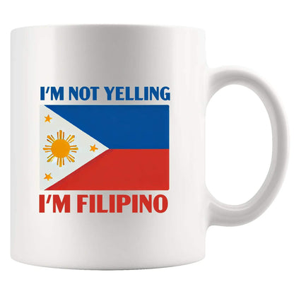 Panvola I'm Not Yelling I'm Filipino Philippines Gifts For Men Women Filipino Friends Family Immigrants New Citizen Funny Coffee Ceramic Mug 11 oz White