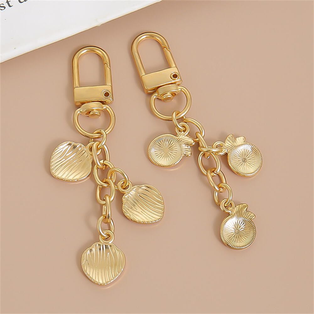 Fuqimanman2020 Cute Fruit Enamel Keychain for Women Fruit Charms Tassel Chain Keyring Purse Bag Decor