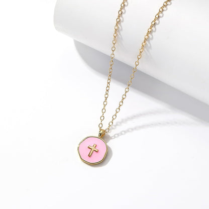 Cute Small Cross Necklace, First Communion Baptism Decorations Party Favors Christian Religious Easter Jewelry Gifts for Daughter Granddaughter Niece