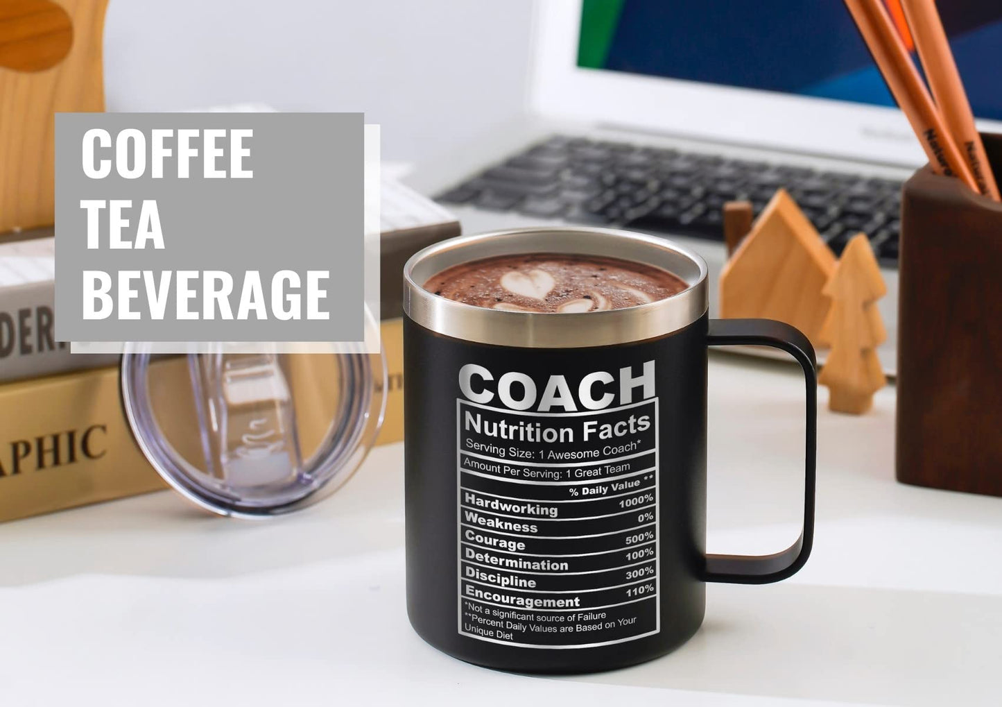 Onebttl Coach Gifts, Funny Gift Idea for Appreciation, Christmas, Birthday, 12oz Stainless Steel Insulated Travel Coffee Mug - Coach Nutriton Facts