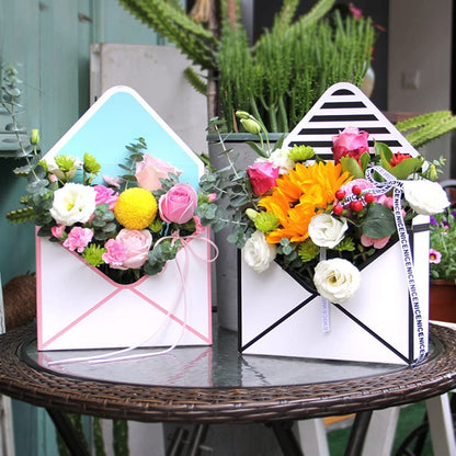BBJ WRAPS Flower Arrangement Boxes Floral Envelop Box Premium Mixed Style Florist Bouquet Packaging, Perfect for Florists and DIY Lovers, 5 Counts 8x2.8x5.7 Inch (Assorted 5 Patterns