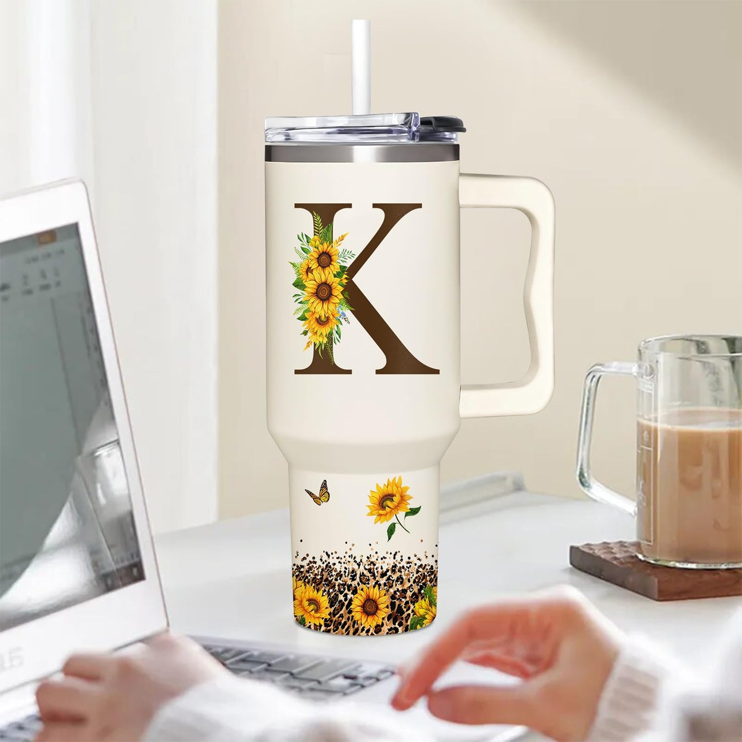 Personalized Mothers Day Gifts - Sunflower Gift For Women - Mothers Day Gifts For Mom, Sister, Daughter, Wife, Grandma - Mothers Day, Birthday Gifts For Mom, Her, Friend - Monogrammed Tumbler 40oz
