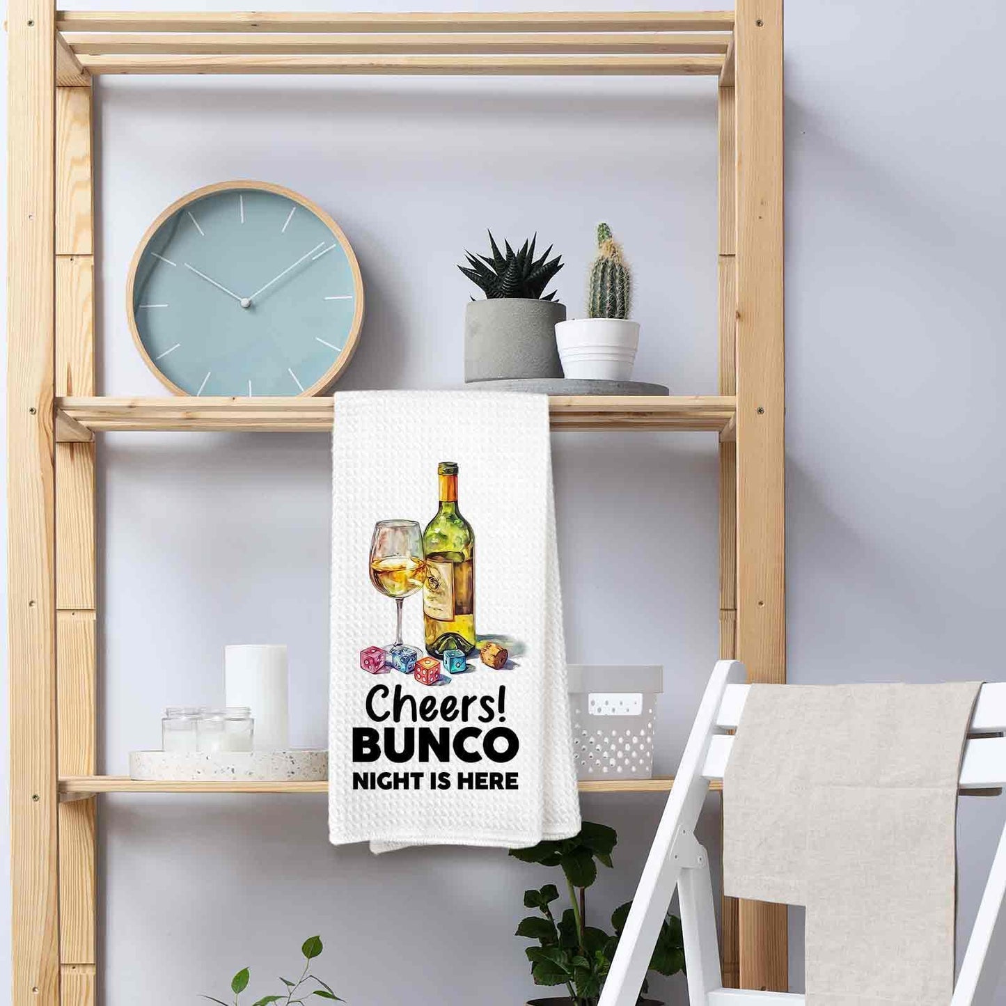 Bunco Gifts Kitchen Towel, Bar Cart Decor, Funny Bar Cart Bartender Wine Hand Towel for Bathroom Kitchen, Wine Bunco Gifts for Women