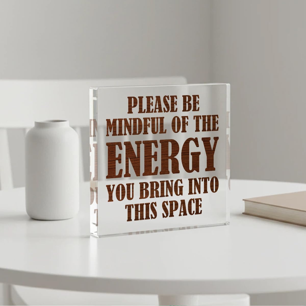 Inspirational Zen Decor Meditation Room Decor Positive Affirmations Meditation Accessories Acrylic for Home Office Living Room Desk Bedroom Desktop