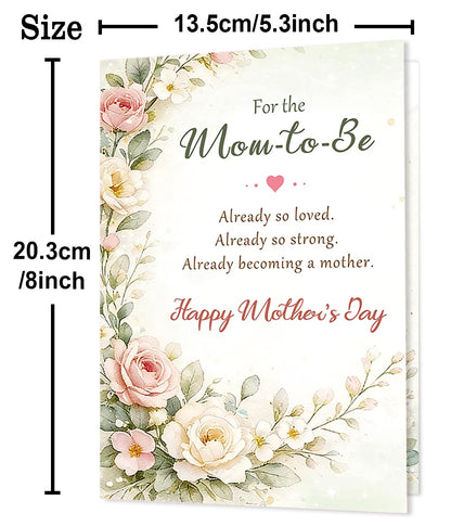 Beixian Mother's Day Card for Mom to Be, Mother's Day Gift for Mom to Be, Floral Greeting Card for Expecting Mom