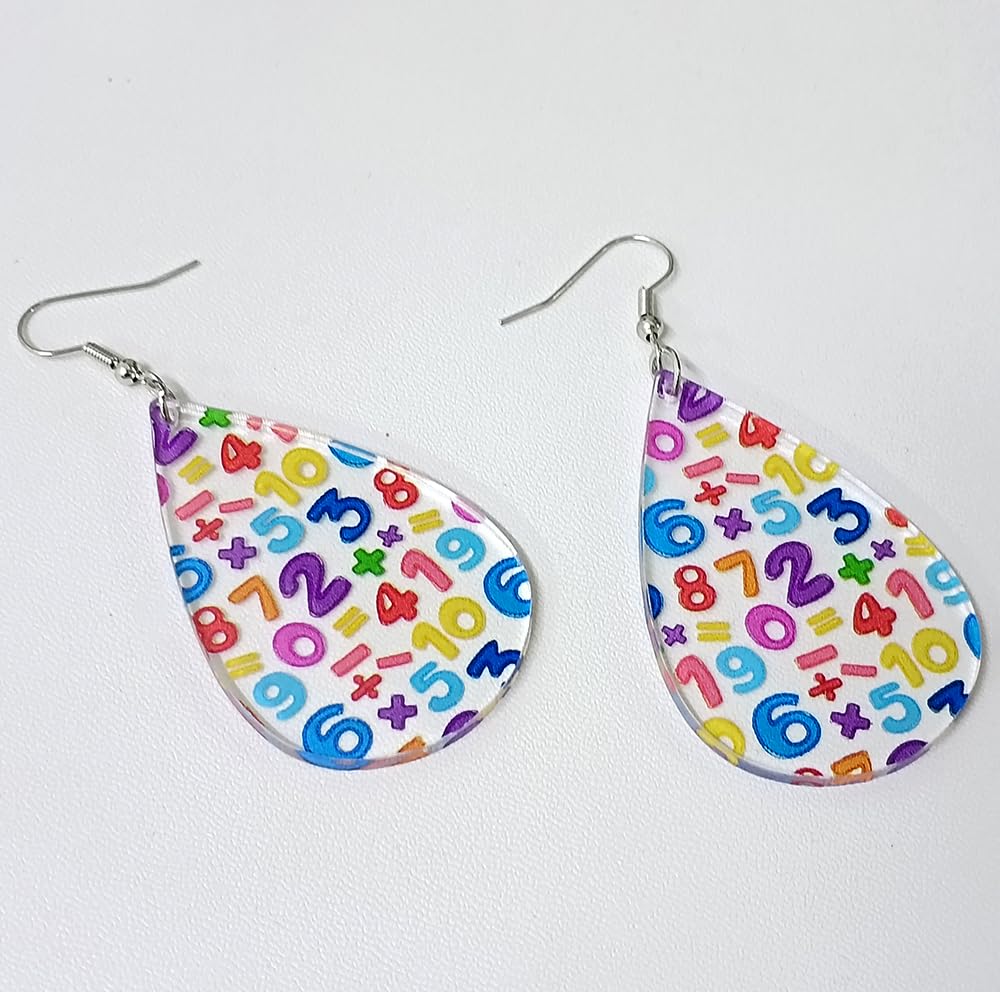 Funny Teacher Teardrop Dangle Earrings for Women Wooden Earrings Teacher Appreciation Jewelry Gifts