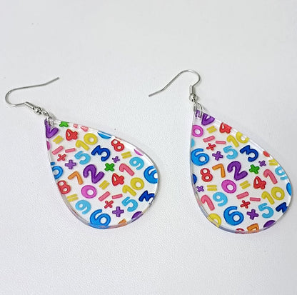 Funny Teacher Teardrop Dangle Earrings for Women Wooden Earrings Teacher Appreciation Jewelry Gifts