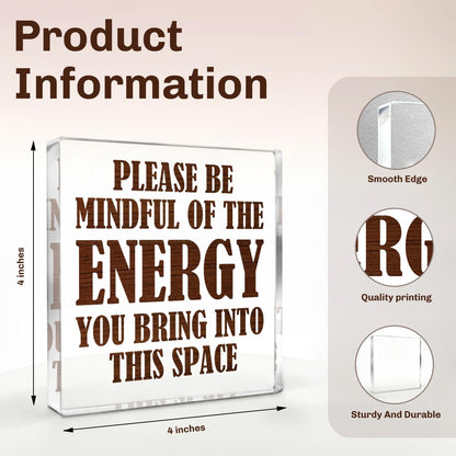 Inspirational Zen Decor Meditation Room Decor Positive Affirmations Meditation Accessories Acrylic for Home Office Living Room Desk Bedroom Desktop