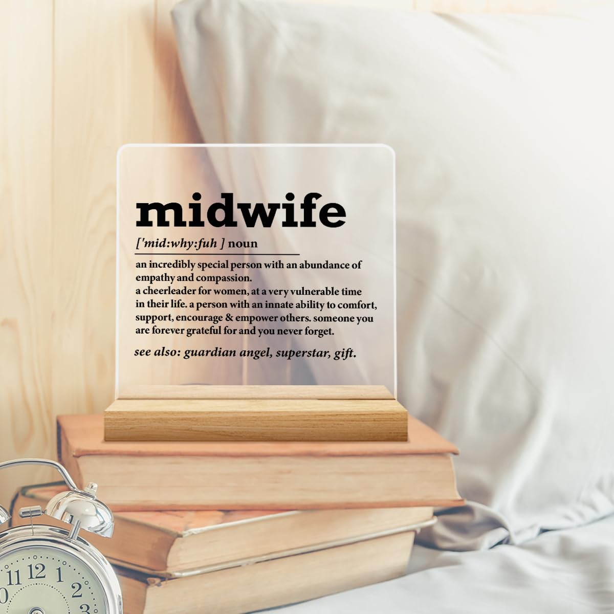 Midwife Gift for Women, Midwife Appreciation Thank You Gift, Midwife Gifts Ideas, Midwife Definition Acrylic Desk Sign Decor