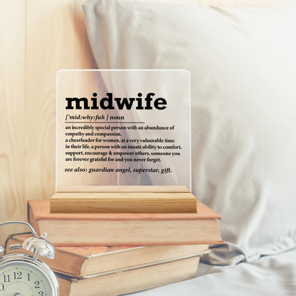 Midwife Gift for Women, Midwife Appreciation Thank You Gift, Midwife Gifts Ideas, Midwife Definition Acrylic Desk Sign Decor
