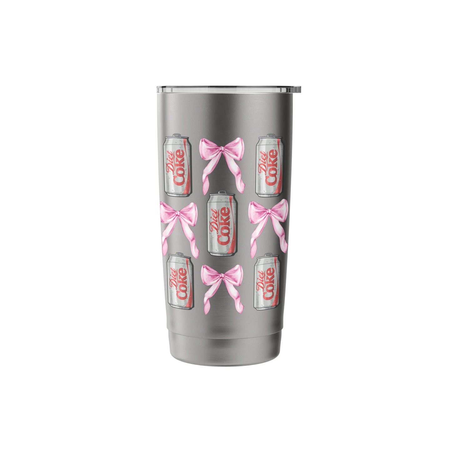 Coca-Cola Diet Coke & Pink Bows Collage Logo Vintage Stainless Steel Insulated Tumbler