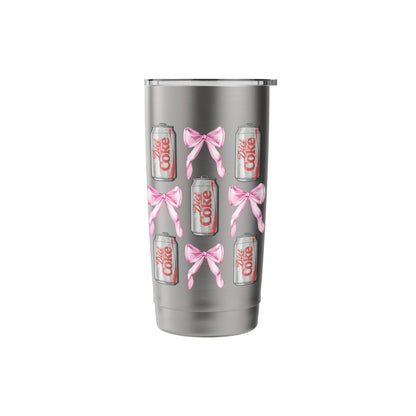Coca-Cola Diet Coke & Pink Bows Collage Logo Vintage Stainless Steel Insulated Tumbler