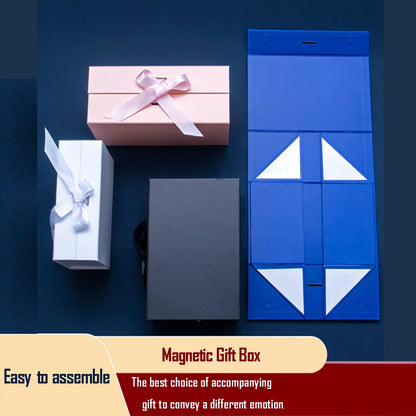 MEIANJU Dark Green Gift Boxes 8.7*W6.5*H3.5inch with Ribbon Foldable Gift Boxes Set of 5 Glossy Finish Magnetic Gift Boxes for Luxury Presentations and Groomsmen Proposal