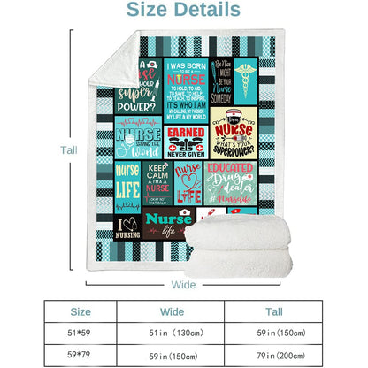 Nurse Gifts Soft Warm Nurse Gifts for Women Throw Blanket,Gifts for Nurses,Nurses Week Gifts,Soft Fluffy Sherpa Warm Throw Blankets for Bed, Office and Couch (H2,130cm x 150cm(51'' x 59''))