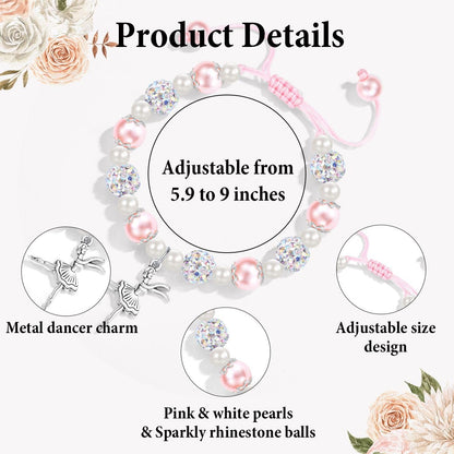 Dance Recital Gifts for Girls, Ballet Dancer Ballerina Bracelet Jewelry for Daughter Granddaughter Niece Friends Dance Team