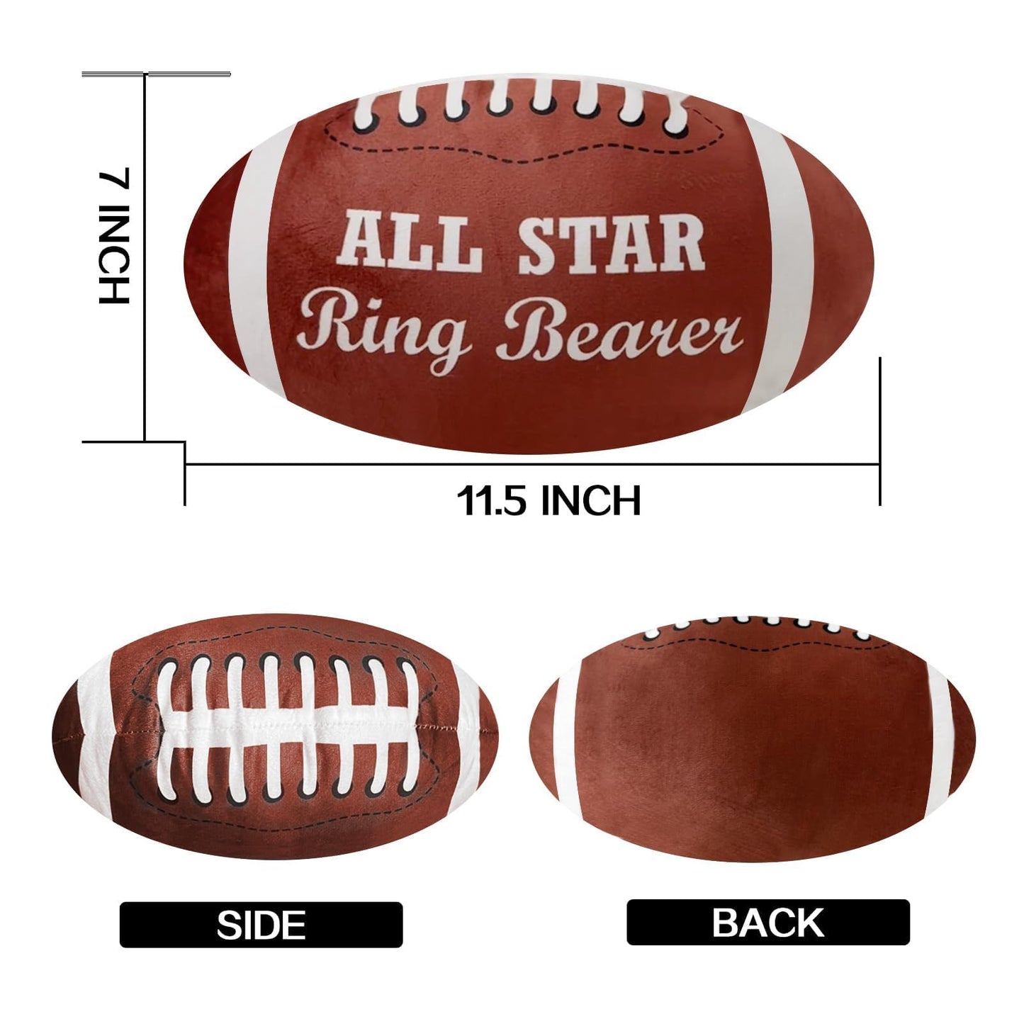 All Star Ring Bearer Gifts, 12 Inch Plush Stuffed Fluffy Football-Thank You Wedding Gift-Will You Be Our Ring Bearer Favor Wedding Party Proposal Accessory