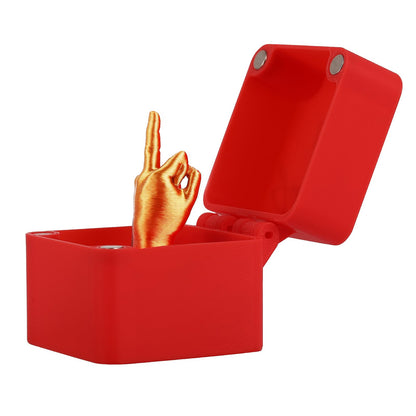 Gag Gifts for Men, White Elephant Gifts for Adults, Christmas Prank Joke Gifts, Middle Finger in A Box for Brother Him Women (Red)
