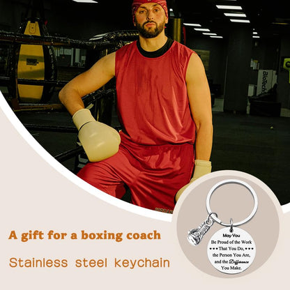 Boxing Coach Appreciation Gifts for Coworkers Boxing Fans Fitness Keyring Gift for Son Granddaughter Boxer Birthday Thank You Gifts for Boxing Lovers Coworker Friend Colleague Boxing Glove Keychain