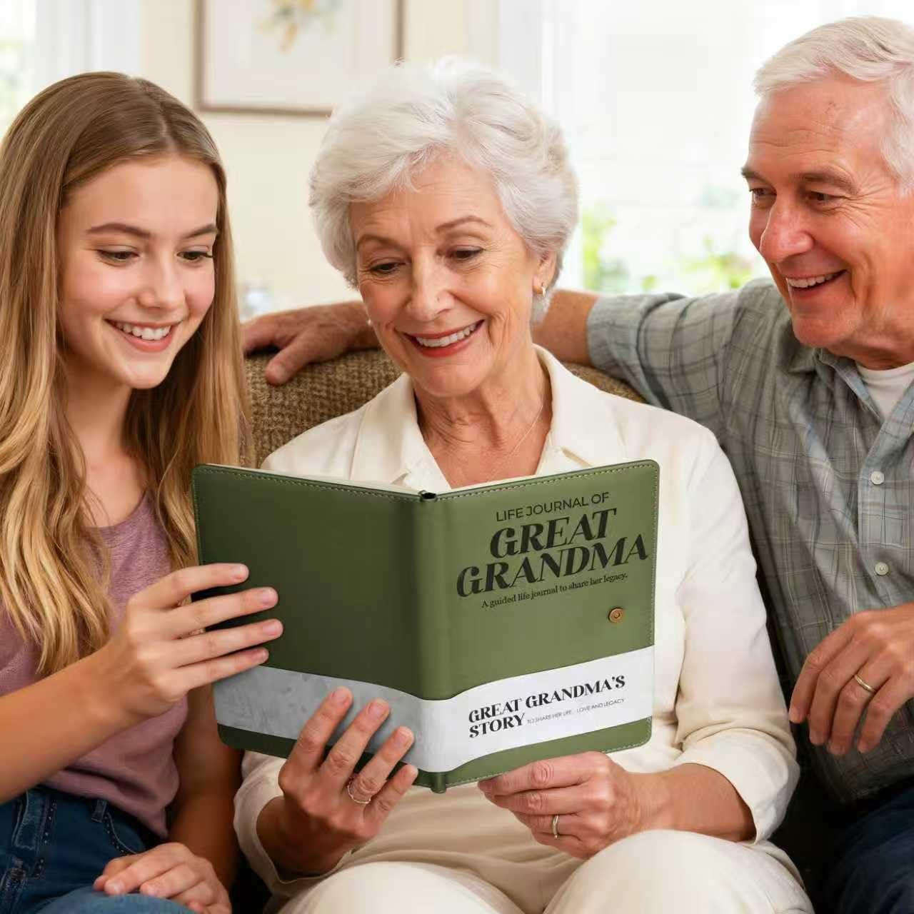 YDCUV Great Grandma I Want to Know Your Life Story Leather Journal (Hardcover) - Birthday Gifts for Great Grandma - Guided Journal to Share Her Life Story - Ideal Gifts for Mothers Day from Grandkids