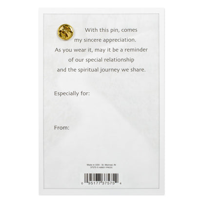 Abbey Gift 3.75" x 5.5" Confirmation Sponsor Pin and Card