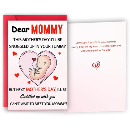First Mothers Day Gifts for New Mom, Happy 1st Mothers Day Gifts Card from Baby, Pregnancy Gift Card for Expecting Mom First Time Moms Mother, To Be Mommy