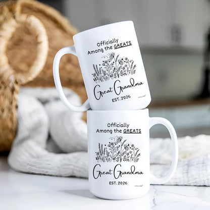 Vivulla68 Mothers Day Gifts for Great Grandmother Great Grandma Coffee Mug, Pregnancy Announcement Cup 2026, You’re Going to Be Great Grandparents Reveal Idea