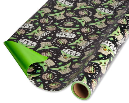 American Greetings Star Wars Mandalorian Wrapping Paper, The Child/Baby Yoda (1 Roll, 75 sq. ft.)