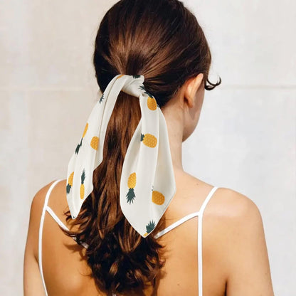 GERINLY Cute Bandana for Women Fruits Printed Square Hair Scarf Headband Summer Accessories Lovely Neckerchief