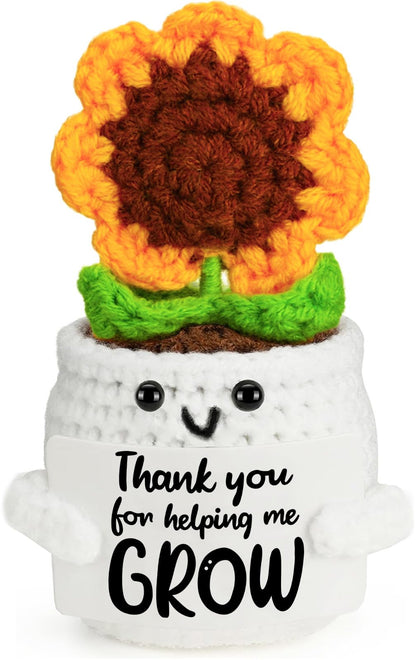 MBL Teacher Appreciation Gifts for Women - Thank You Sunflower Crochet Flower Teacher’s Day Retirement Inspirational Graduation Gift for Teachers Boss Lady Assistant Principal Coworker Supervisor