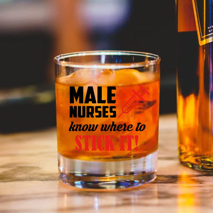 AGMDESIGN Male Nurse Whiskey Glass Gift box - Healthcare Worker Retirement Present - Funny Nurses Day Appreciation Gifts for Women Men Nurse Doctor Healthcare Worker Medical Professional