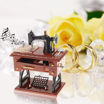 Sewing Machine Music Box Retro Classical Table Desk Decoration Gifts for Birhday Mothers Day