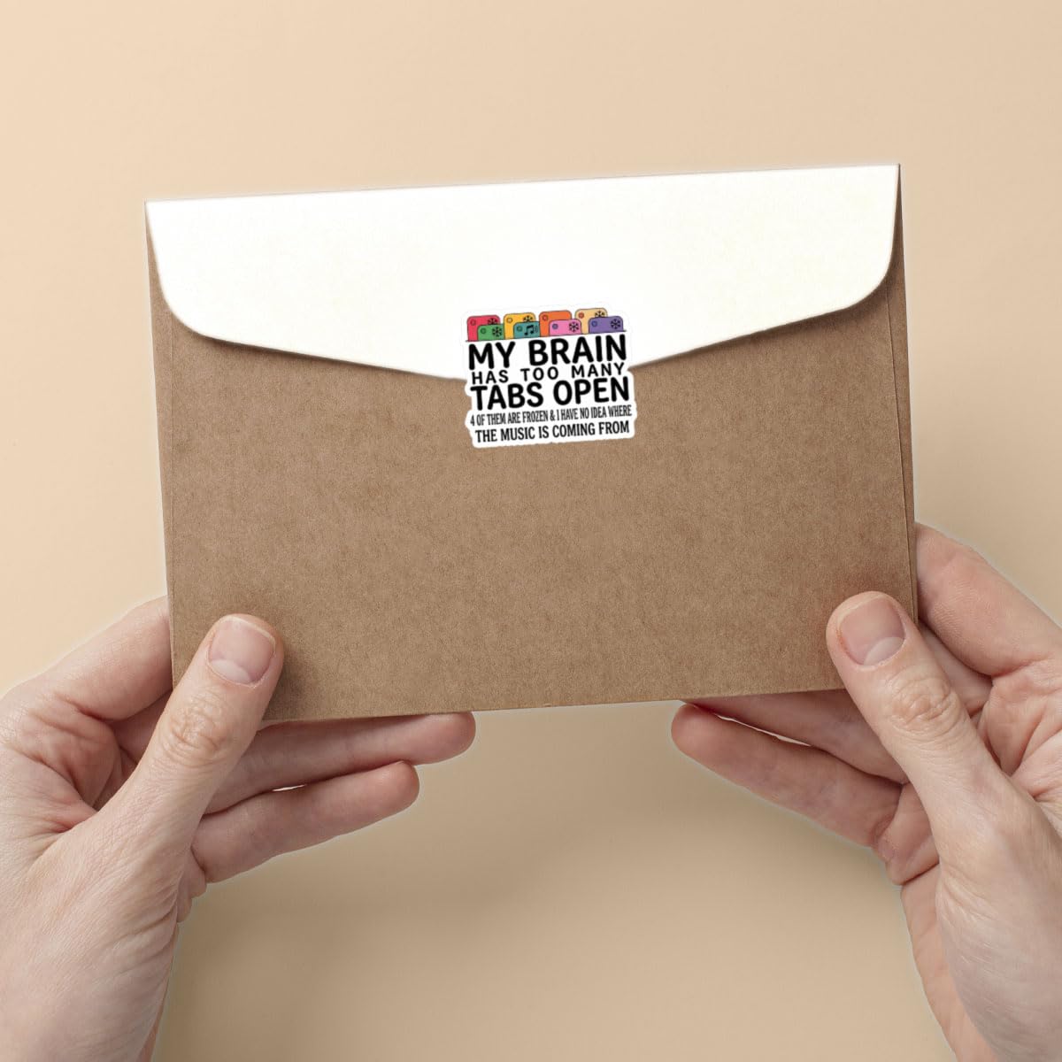 3Pcs My Brain Has Too Many Tabs Stickers, Motivational Gift, ADHD Advocates, Neurodivergent Individuals, Creatives, Students, Teachers, Co-Workers, Friends, Moms, Dads, Family, Mental Health 3in AD8