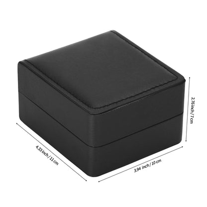 PU Leather Watch Gift Box, Premium Single Watch Holder Case for Women Men, Watch Storage Organizer Display Boxes with Cushion (Black)