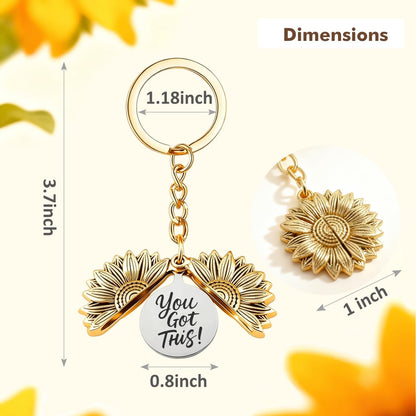 YOU GOT THIS Sunflower Keychain for Women Men Cute Inspirational Motivational Gift Uplifting Keychain for Friends Family Graduation Birthday Christmas